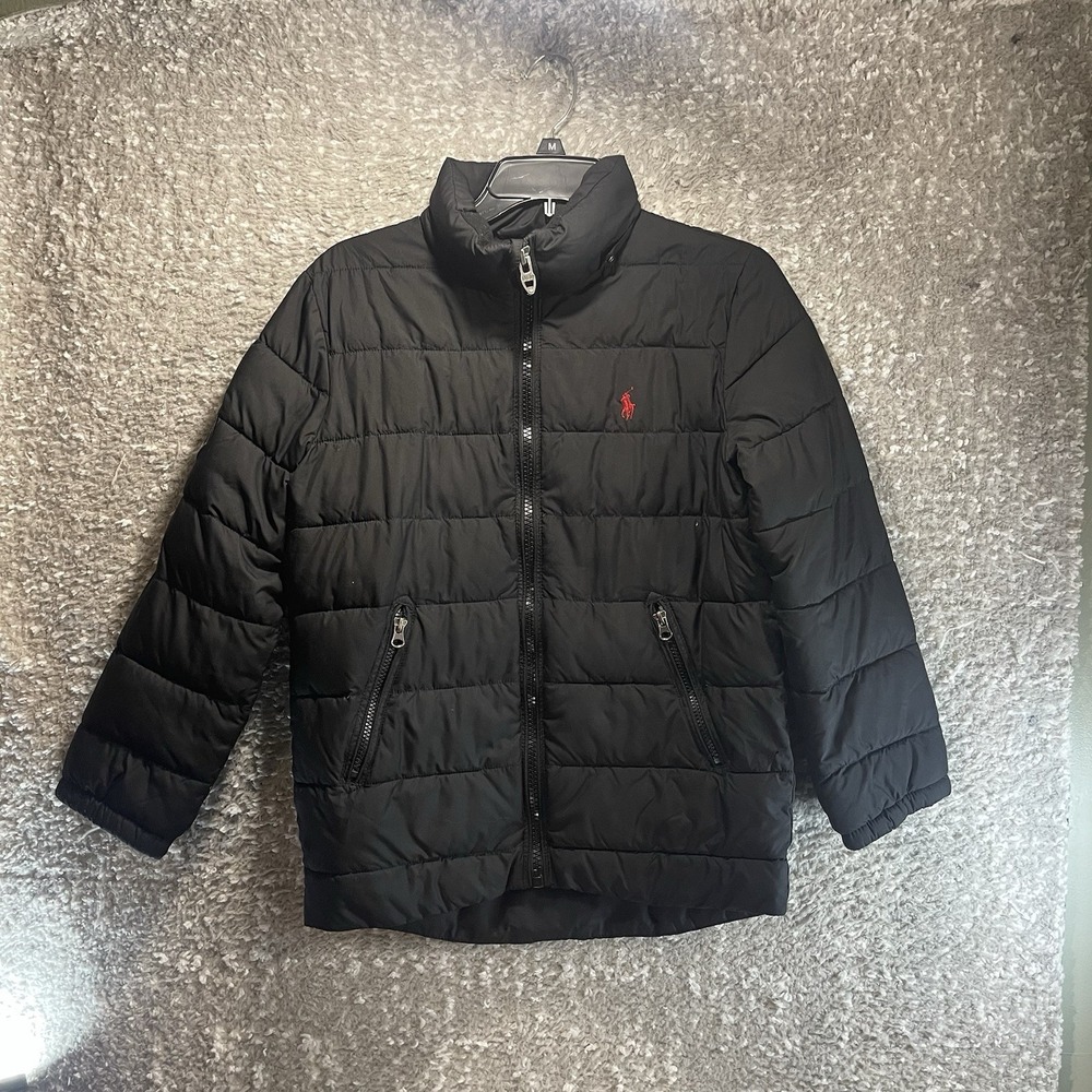 Polo Ralph Lauren Gorham Hooded Quilted Puffer Jacket Boys Sz M, 10-12 LOGO